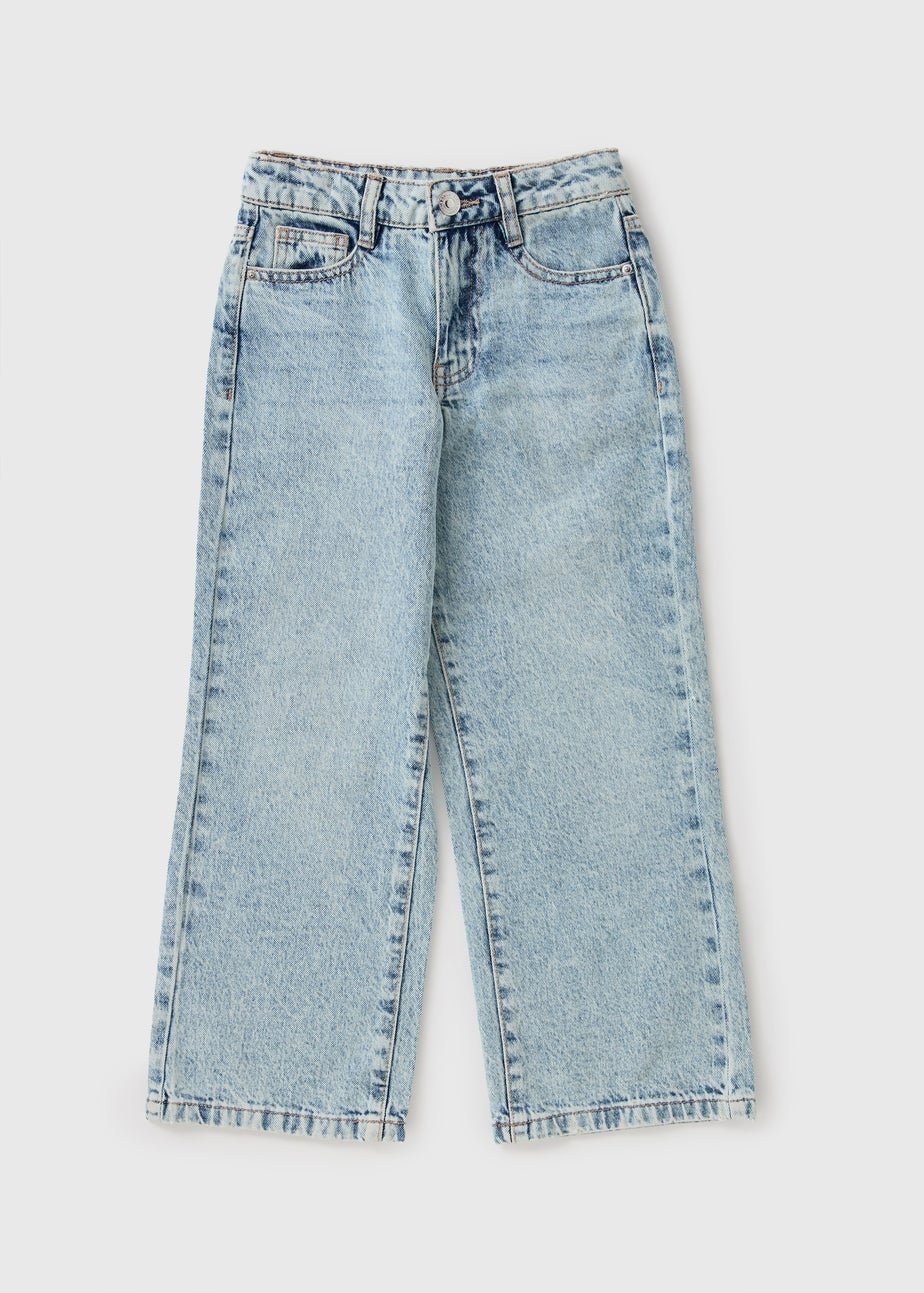 Girls Light Wash Wide Leg Jeans (7-15yrs)