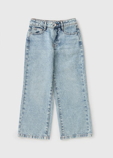 Girls Light Wash Wide Leg Jeans (7-15yrs)