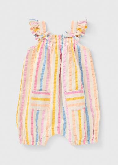Baby Multicolour Stripe Textured Romper (Newborn-23mths)