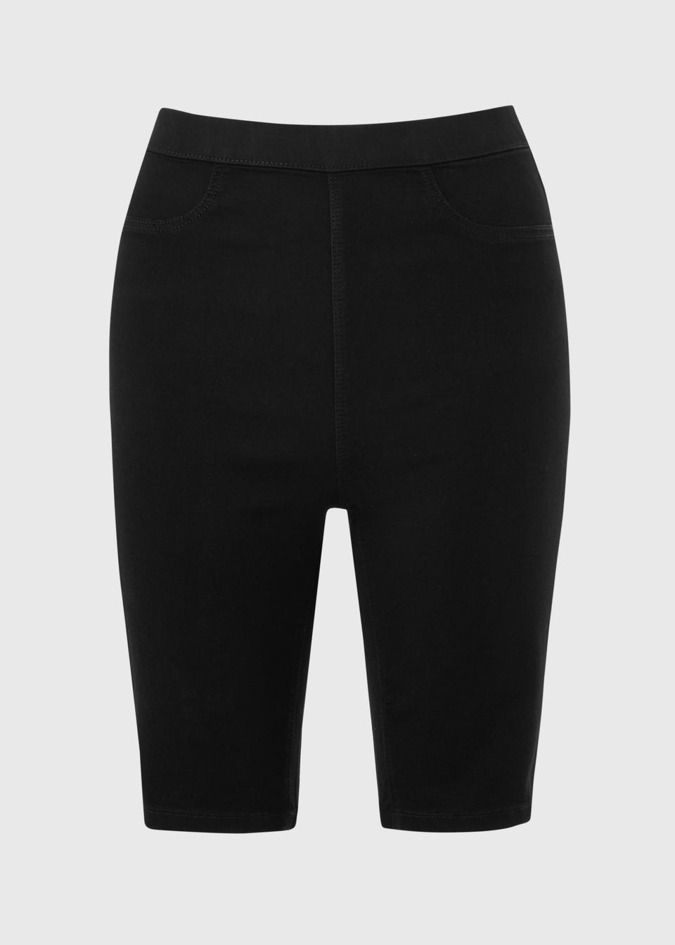 Rosie Black Stretch Knee Length Denim Shorts