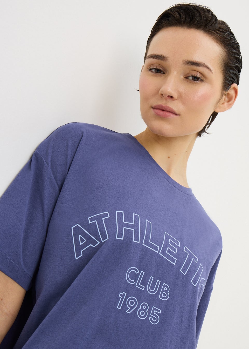 Souluxe Blue Slogan Sports T-Shirt