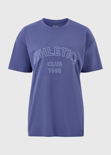 Souluxe Blue Slogan Sports T-Shirt