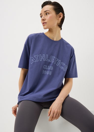 Souluxe Blue Slogan Sports T-Shirt