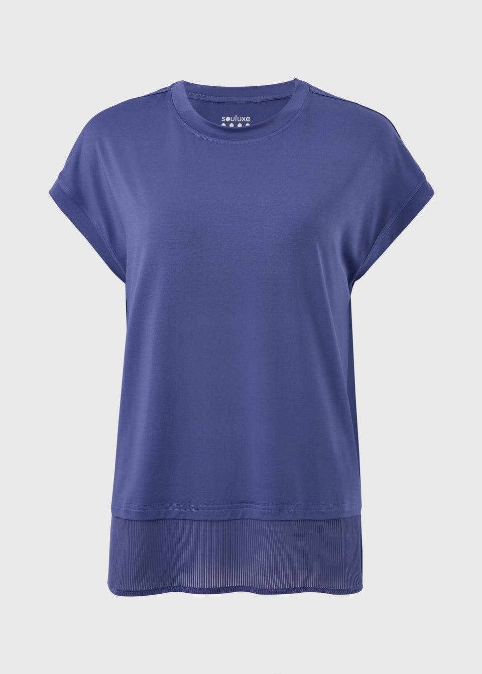 Souluxe Blue Ribbed Hem Sports T-Shirt