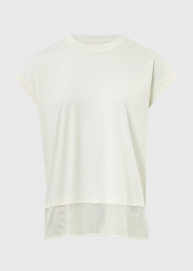 Souluxe Cream Ribbed Hem Sports T-Shirt