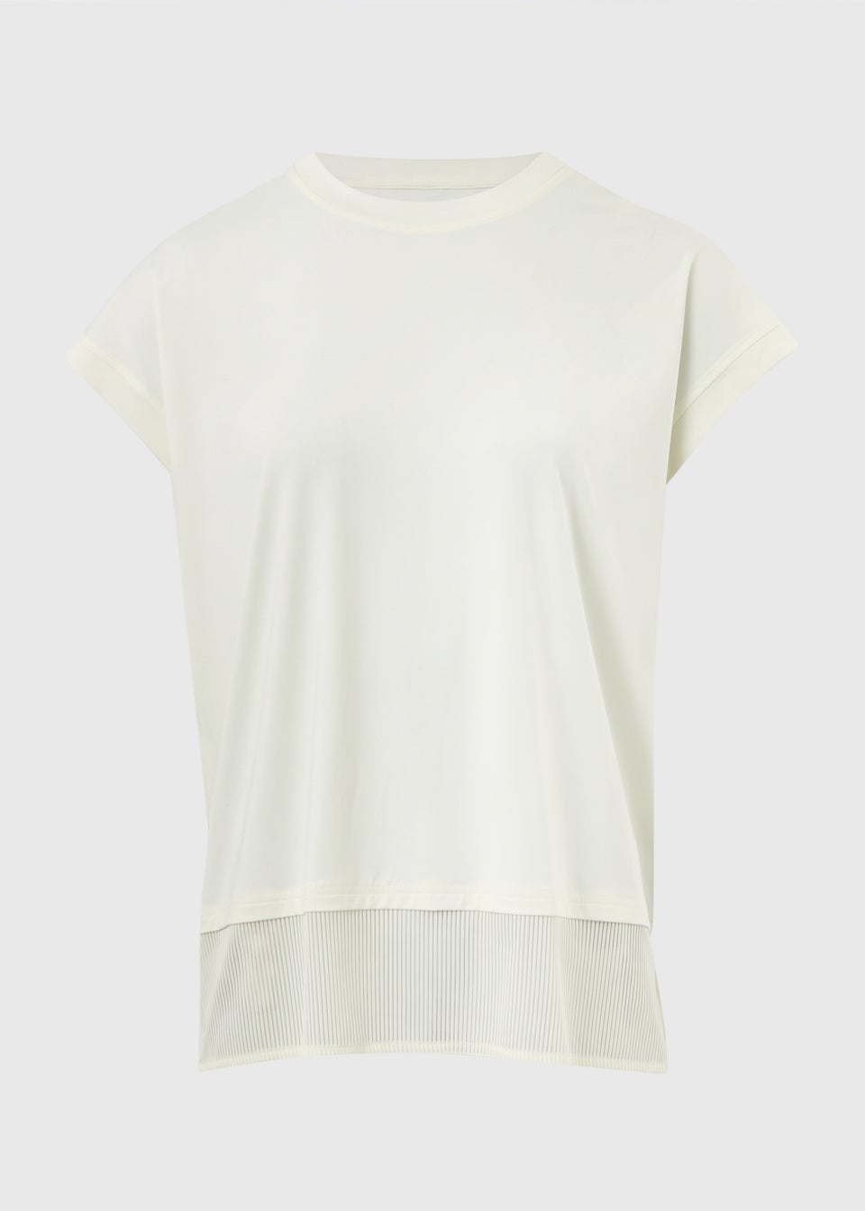 Souluxe Cream Ribbed Hem Sports T-Shirt