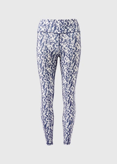 Souluxe Blue Mottle Print Gym Leggings