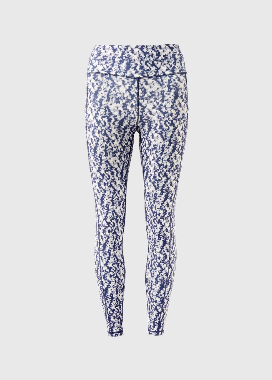Souluxe Blue Mottle Print Gym Leggings