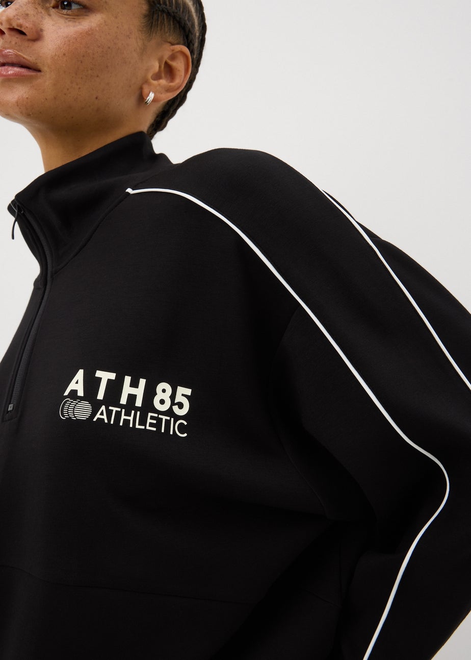 Souluxe Black Piped Funnel Neck Co Ord Sweatshirt