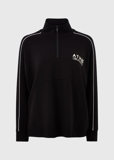 Souluxe Black Piped Funnel Neck Co Ord Sweatshirt