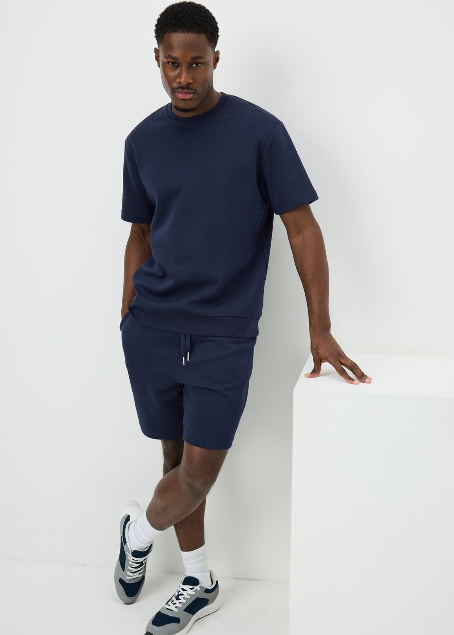 Navy Elevated Co Ord T-Shirt
