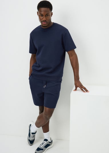 Navy Elevated Co Ord T-Shirt