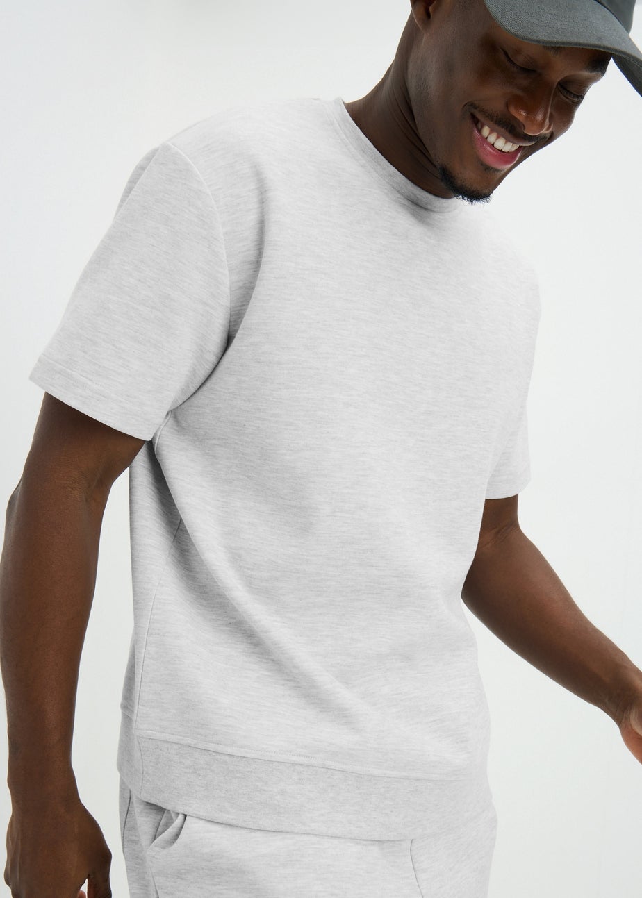 Grey Marl Elevated Co Ord T-Shirt
