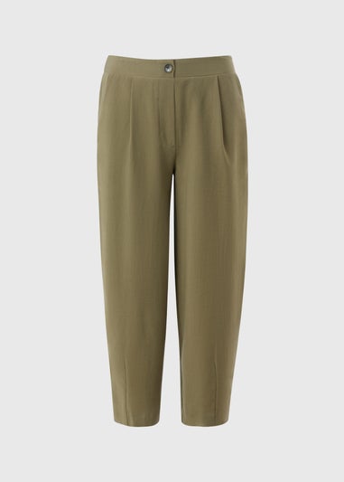 Khaki Carrot Leg Trousers