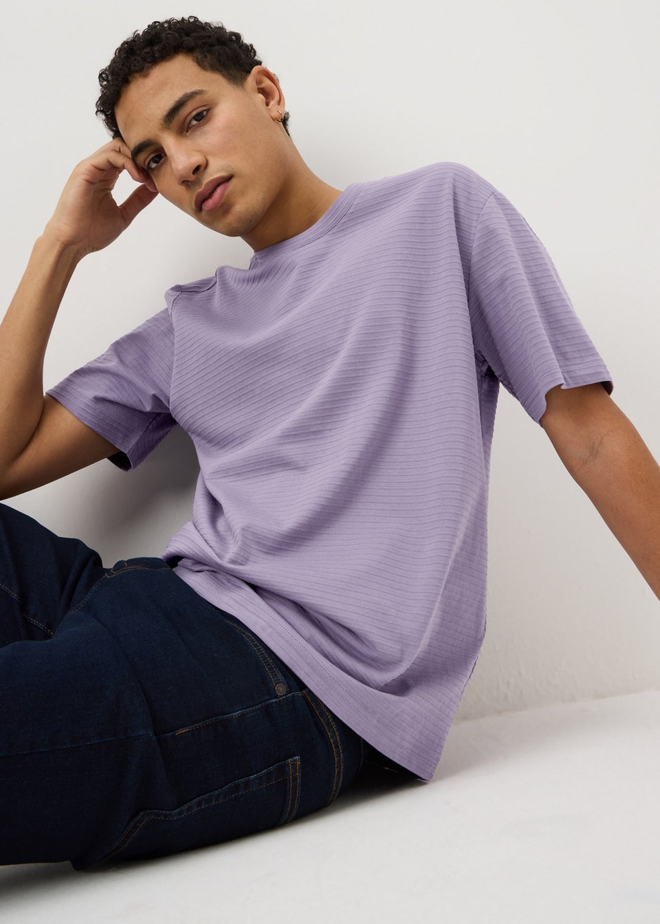 Purple Textured T-Shirt