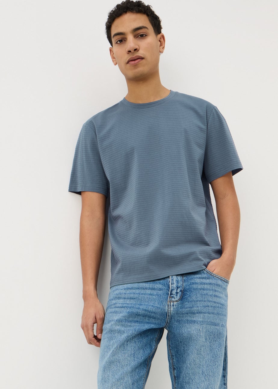 Blue Textured T-Shirt