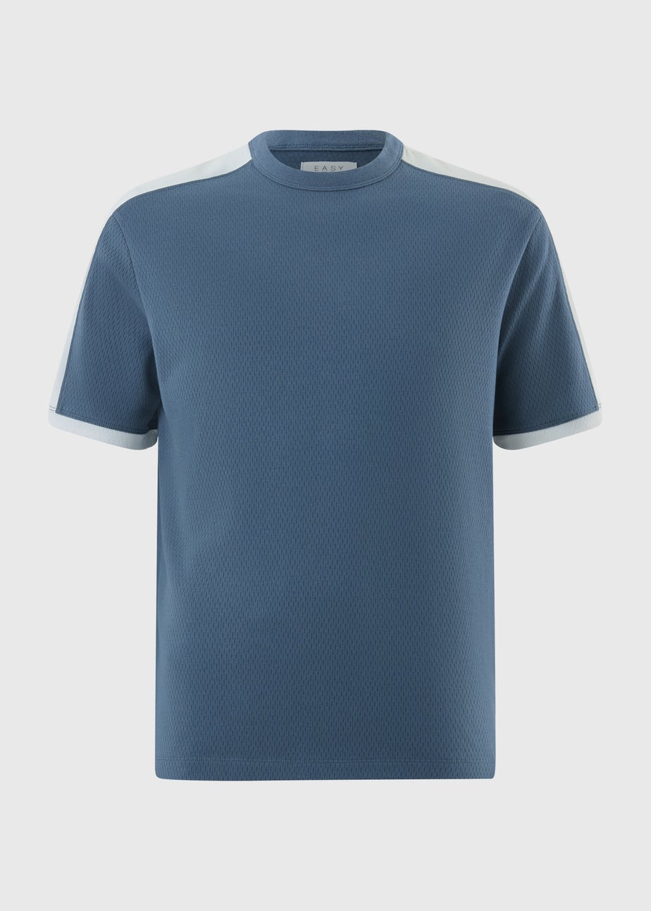 Blue Textured T-Shirt