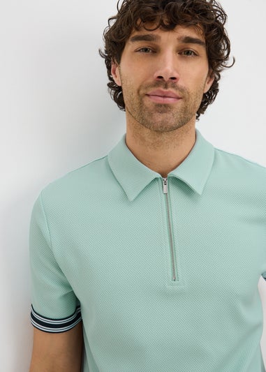 Mint Smart Bubble Zip Polo Shirt