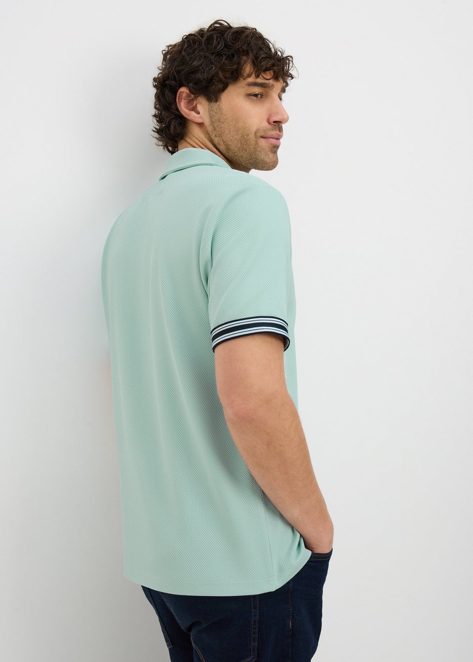 Mint Smart Bubble Zip Polo Shirt
