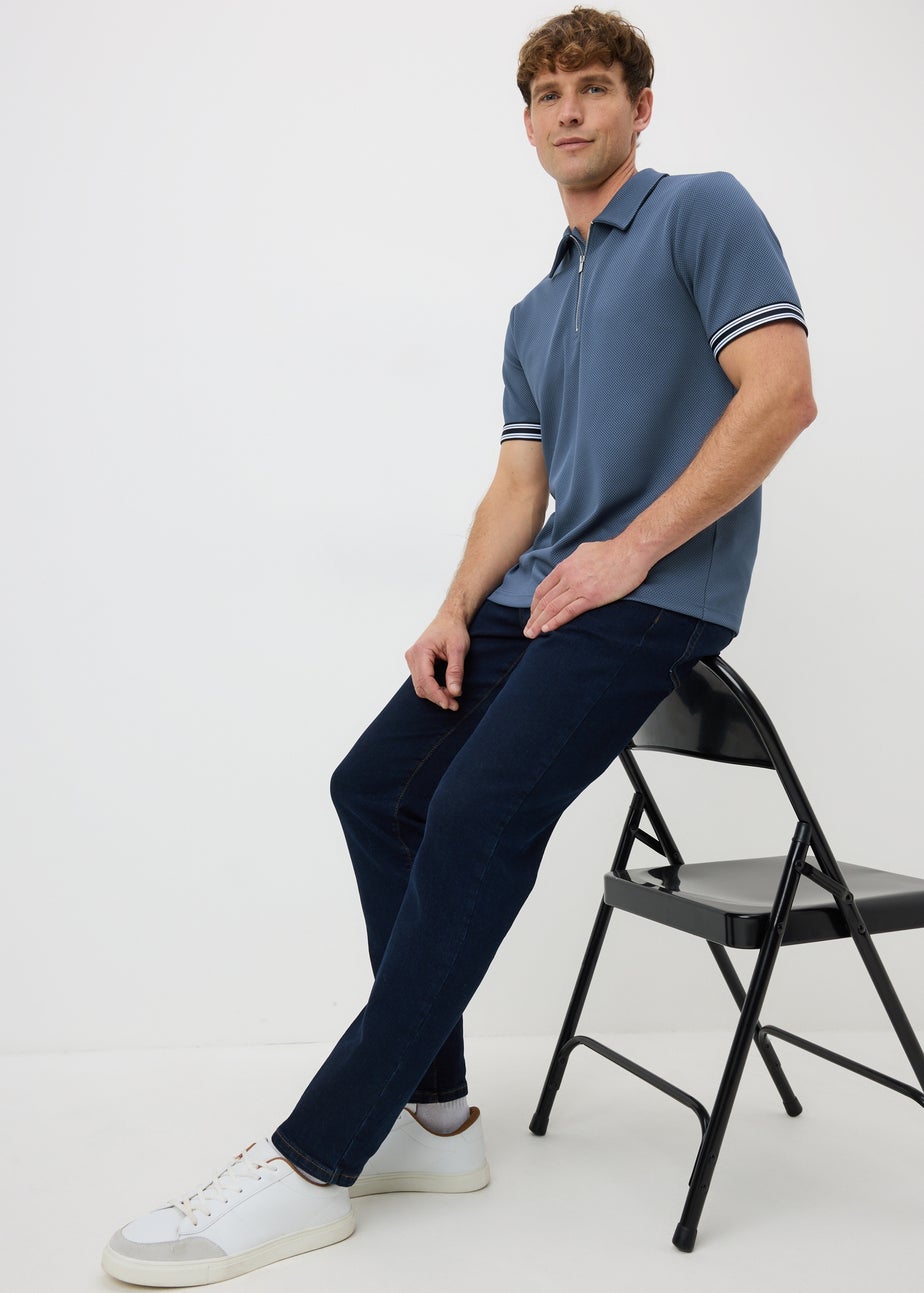 Blue Smart Bubble Zip Polo Shirt