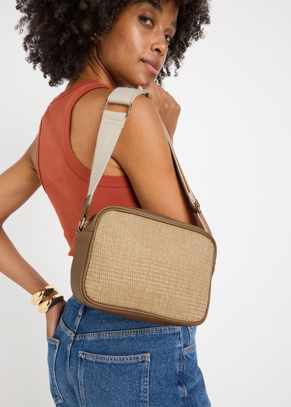 Natural Straw Camera Bag