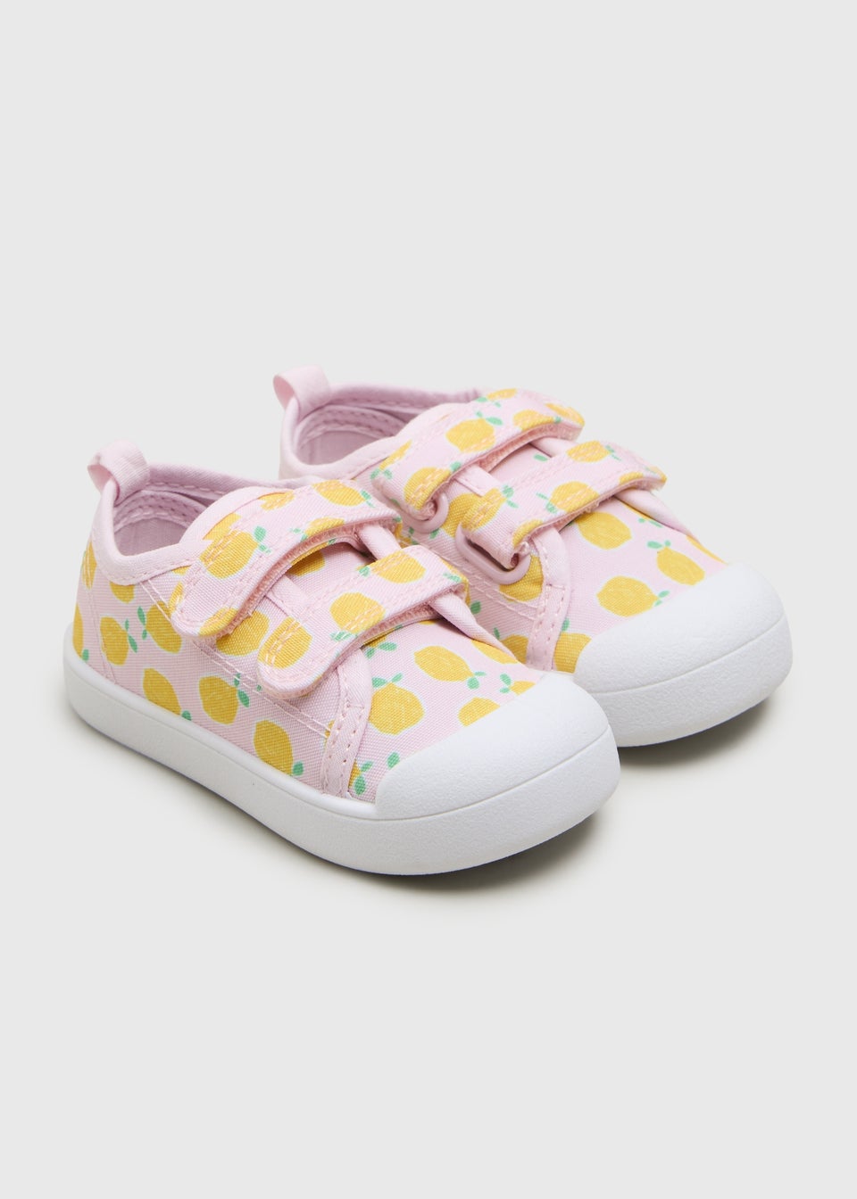Pre-Walker Girls Pink Lemon Print Strap Canvas Shoes (Younger 2-5)