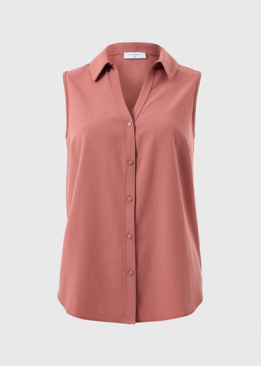 Pink Sleeveless Clipper Shirt
