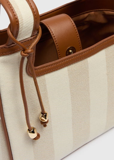 Natural Stripe Boxy Tote Bag