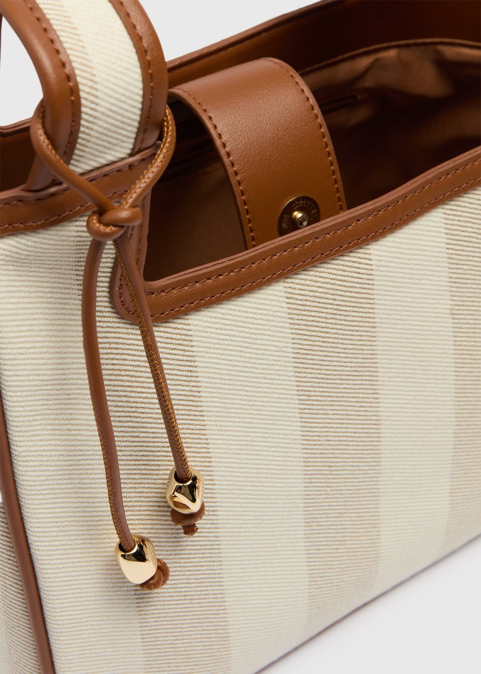 Natural Stripe Boxy Tote Bag
