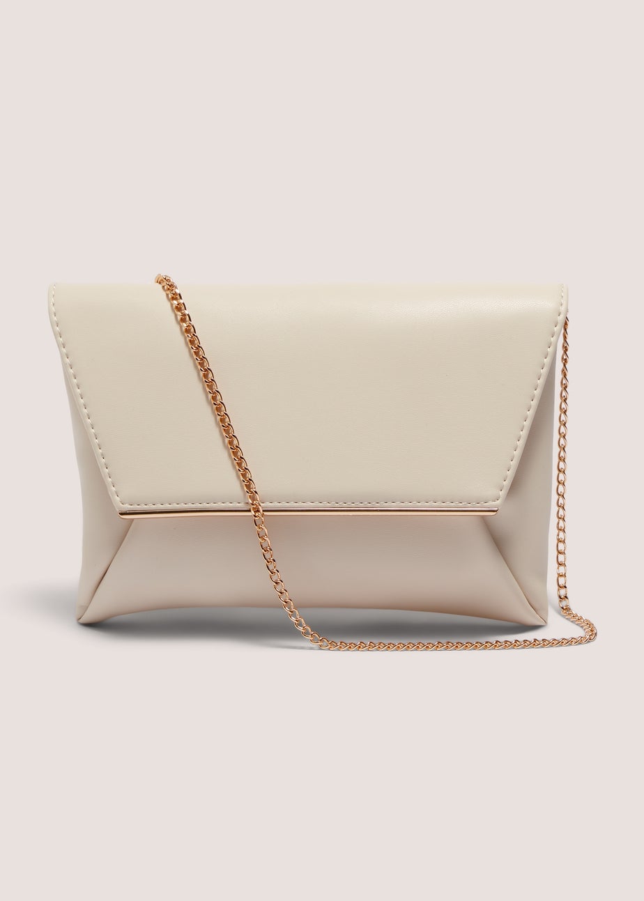 Cream Clutch Bag With Strap