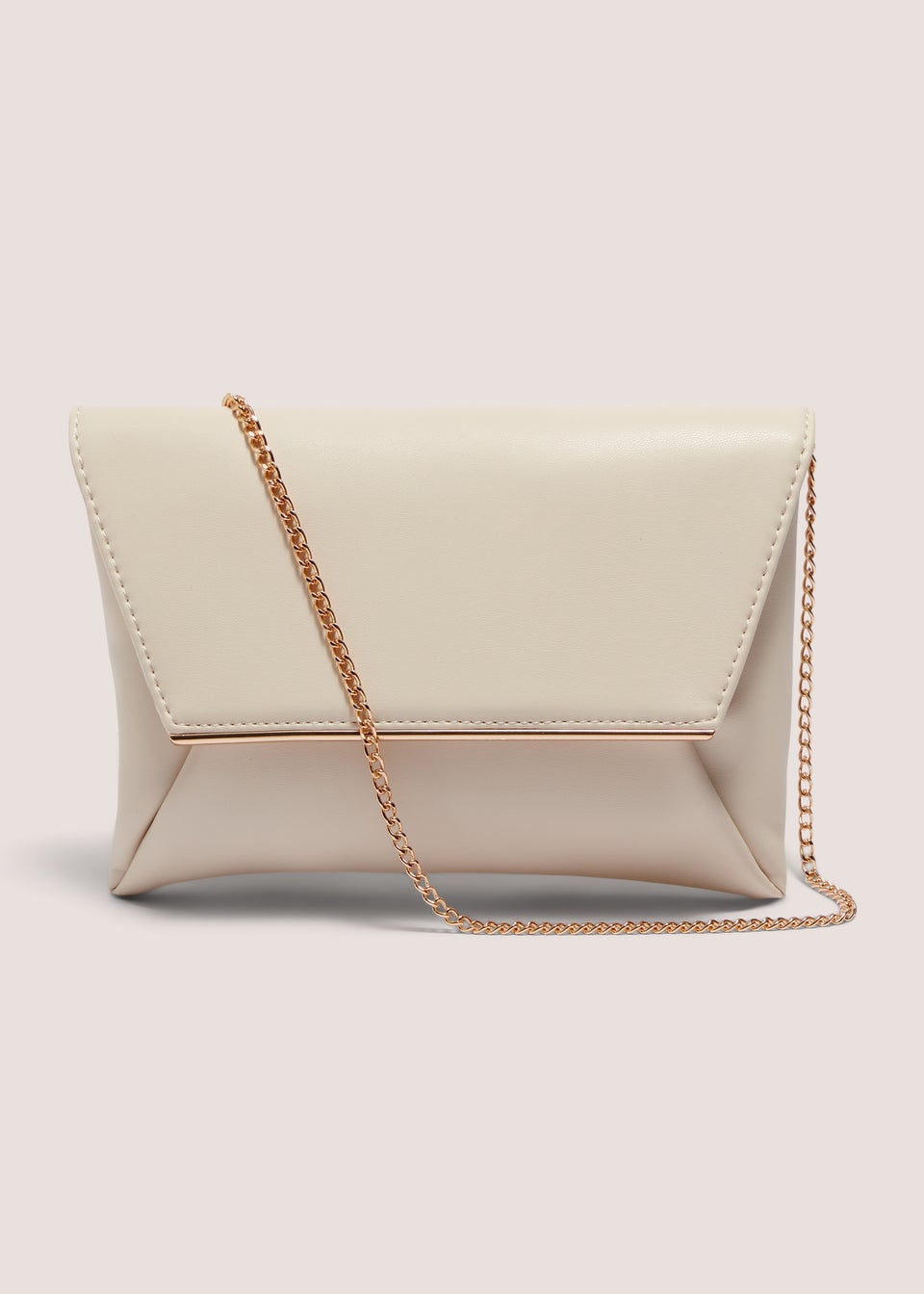 Cream Clutch Bag With Strap