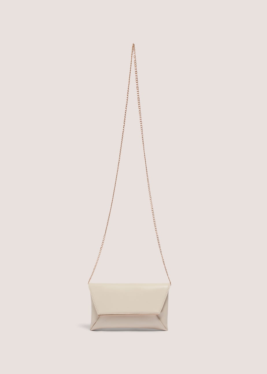 Cream Clutch Bag With Strap