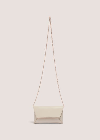 Cream Clutch Bag With Strap