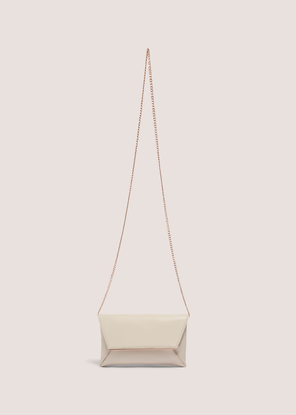 Cream Clutch Bag With Strap