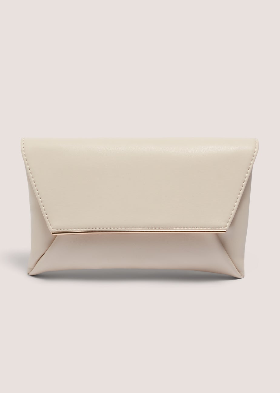 Cream Clutch Bag With Strap