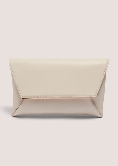 Cream Clutch Bag With Strap