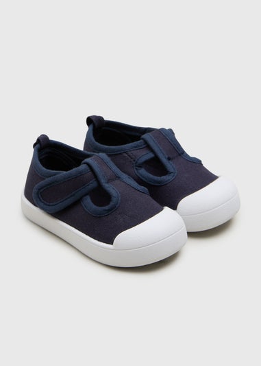 Pre-Walker Boys Navy Canvas T Bar Shoes (Younger 2-5)