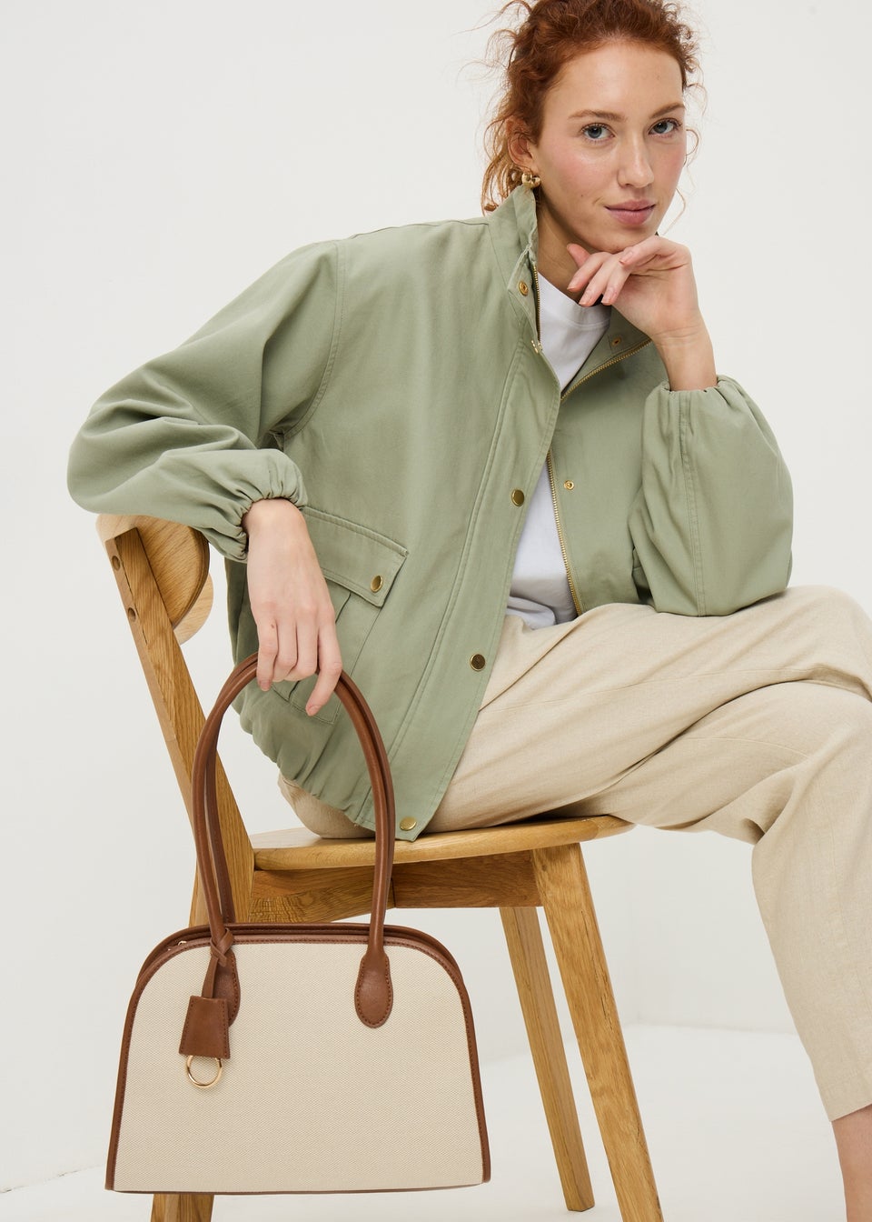 Tan Canvas Bowling Bag