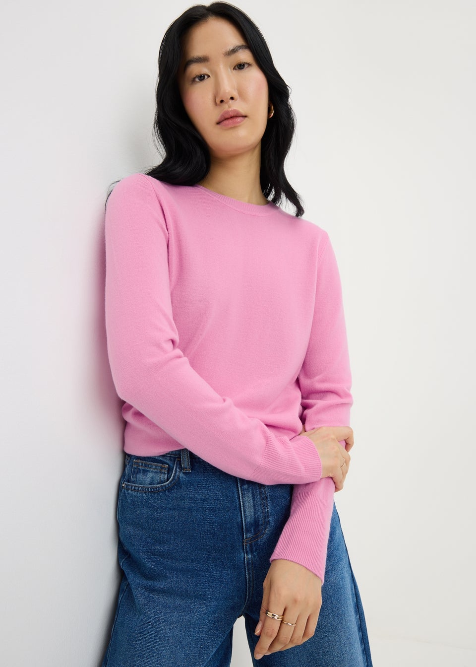 Pink Soft Crew Neck Jumper