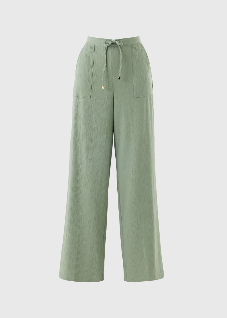 Sage Green Full Length Clipper Trousers