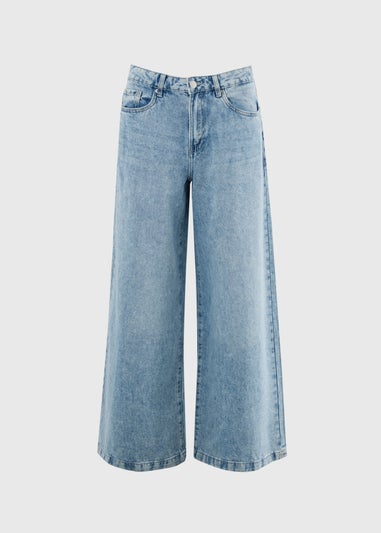 Light Wash Palazzo Wide Leg Jeans