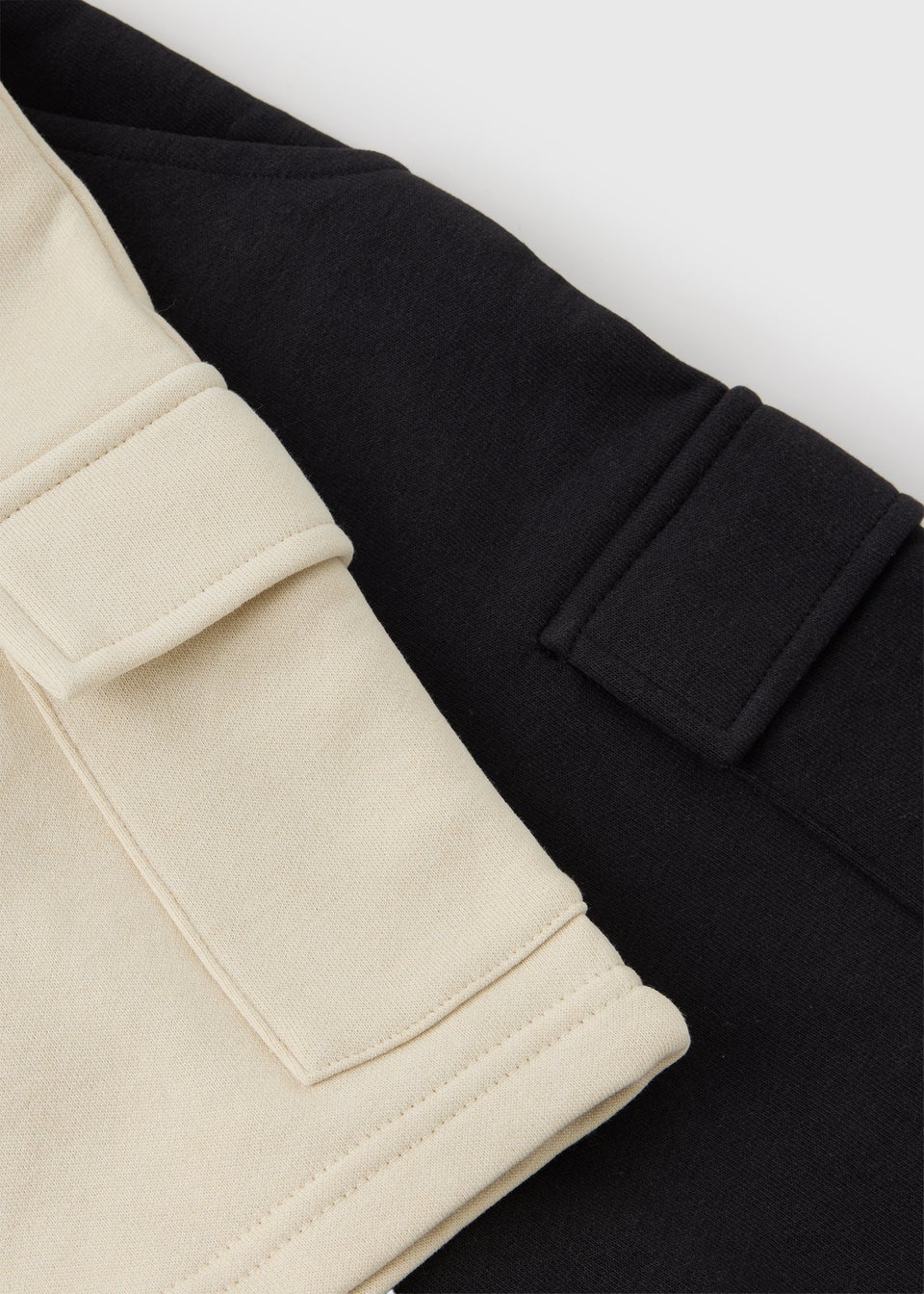 2 Pack Boys Black & Stone Cargo Jogger Shorts (7-15yrs)