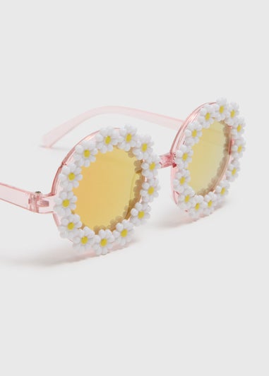 Girls Pink Floral Sunglasses