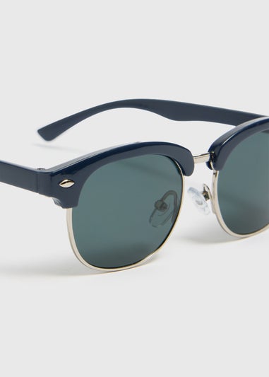 Boys Black Metal Aviator Sunglasses