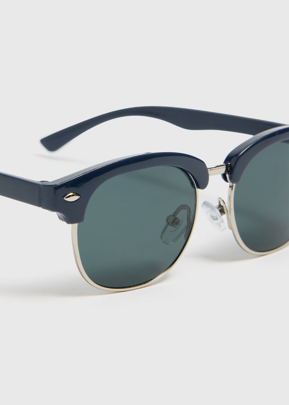 Boys Black Metal Aviator Sunglasses