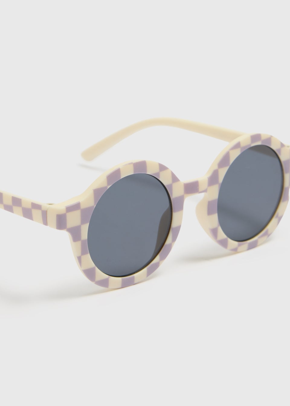 Boys Cream Checkerboard Sunglasses