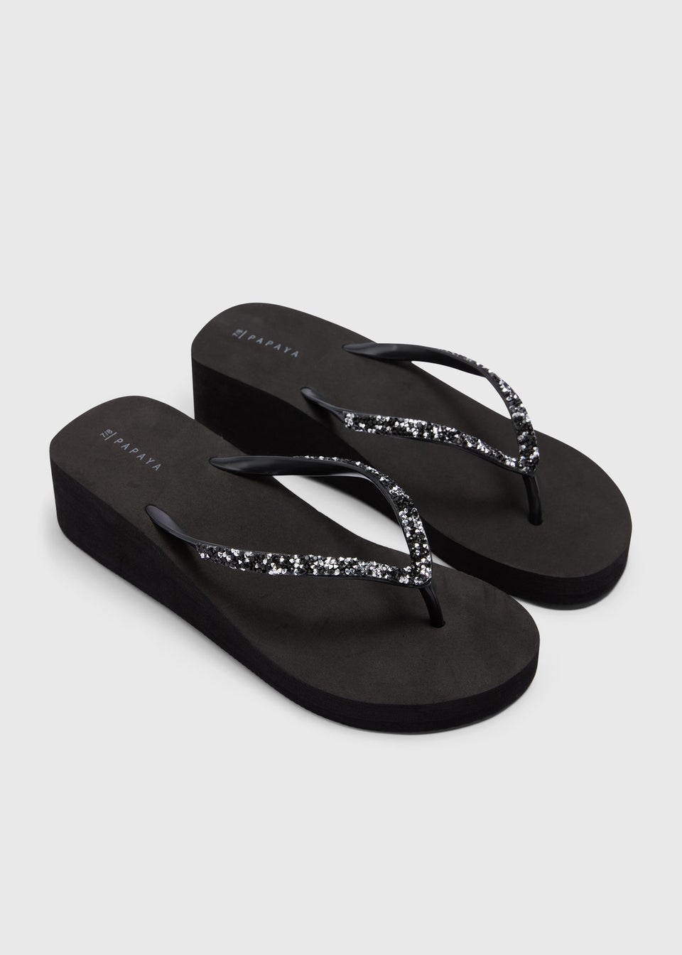 Black Wedge Flip Flops