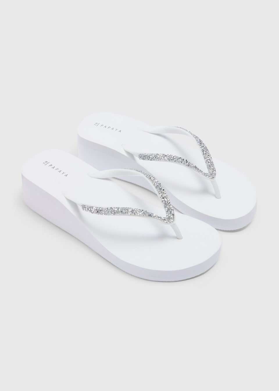 White Wedge Flip Flops