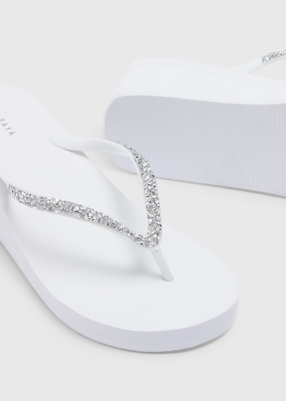White Wedge Flip Flops