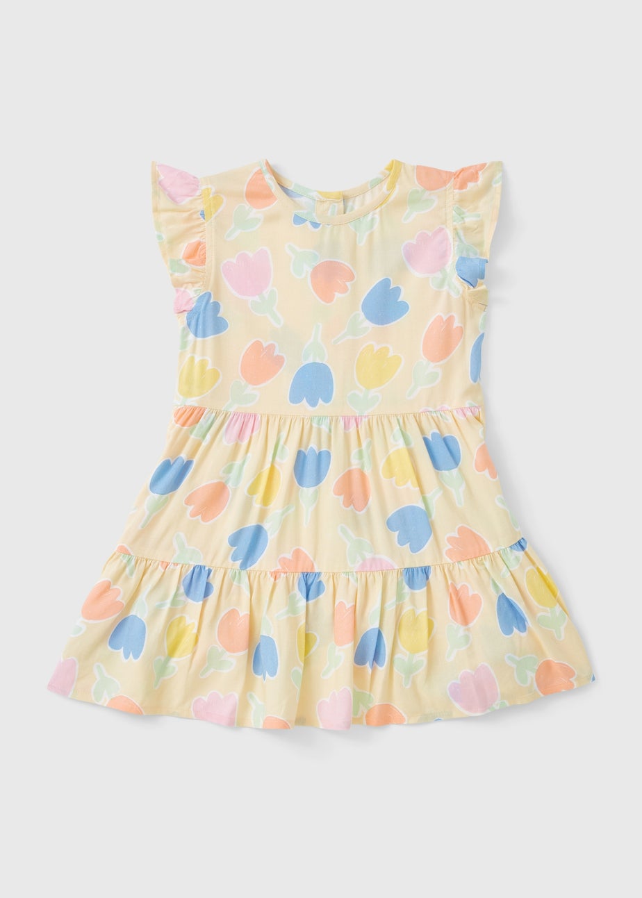 Girls Yellow Tulip Dress (1-7yrs)